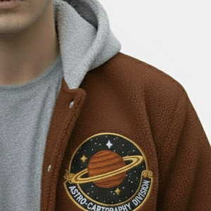 Chaqueta Universitaria de Forro Polar de Alta Calidad para Hombre, Chaqueta de Invierno con Logotipo Personalizado, Bordado de Chenilla, Estilo Letterman de Béisbol - Product Image 6