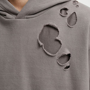 Sunfaded Hoodie Custom Vintage Acid Wash Distressed Boxy Hoodies Pullover Hombres Rhinestone Hoodie Sun Faded Wash Sudaderas - Product Image 6