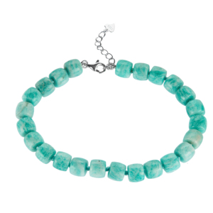 Bracelet en Amazonite Plaqué Or avec Fermoir en Argent Sterling 83,50 Carats Cadeau Tendance - Product Image 1