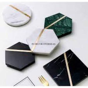 <b>Eye</b> Catching Look Green And White Color Epoxy Resin Unique Designer Round Shape Table Centerpiece Decor Coasters From India - Product Image 6