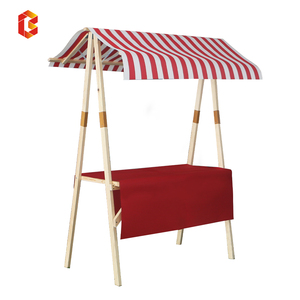 Puesto de exhibición de mercado de madera plegable portátil, fácil configuración, quiosco de vendedor minorista al aire libre, puesto de mercado de madera - Product Image 1