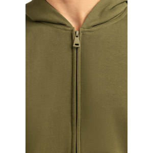 เสื้อฮู้ดดี้ทรงปกติ ผ้าเฟรนช์เทอร์รี่ รุ่น MN-HDZ-WS25-006 สีพื้น ไซส์ XXS ดีไซน์มีซับใน ป้ายยี่ห้อสั่งทำพิเศษ แบบครอป - Product Image 4