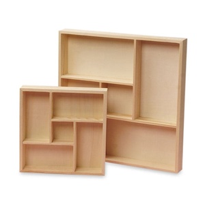 Minimalist Design Natural Pine <b>Wood</b> 5 Section Trays Carved Rectangle <b>Solid</b> Pattern Storage for <b>Desk</b> Kitchen Bathroom Single Food - Product Image 1
