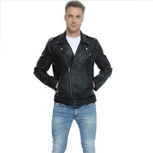 Chaqueta de Cuero y Lana Casual para Hombre, Directo de Fábrica OEM, con Cierre de Cremallera y Parches de Piel, Alta Calidad para Otoño - Product Image 5