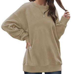 Sweat-shirt en polaire de haute qualité pour femmes, col rond, pull à manches longues, coton doux, décontracté, chaud pour l'hiver, conception personnalisée OEM - Product Image 6