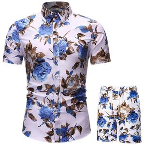Conjuntos cortos de satén informales de verano para hombre Camiseta y pantalones cortos de diseñador de algodón por sublimación Patrón sólido - Product Image 5