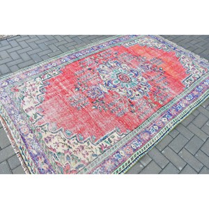 พรมตุรกี 5.4x8.7 ฟุต (164x266 ซม.) ลายดอกไม้สีแดงสไตล์วินเทจ - Product Image 2