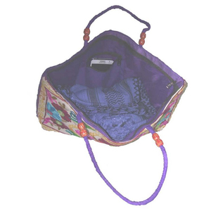 Bolso de algodón con flores Bohemias de gran capacidad, hermoso estilo diario, bandolera para mujer, cierre de cremallera, portátil para festivales - Product Image 4