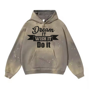 Sudadera con capucha de gran tamaño para hombre de algodón 100% de la mejor calidad, logotipo de patrón sólido de lana de estilo Hip Hop Digital personalizado para primavera - Product Image 1