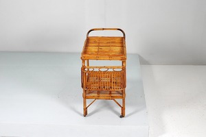 Natural Handmade Rattan Bar Cart <b>Trolley</b> <b>With</b> <b>Storage</b> Shelf Eco Friendly Wholesale Furniture For Restaurant Bar Hotel Supplier - Product Image 3