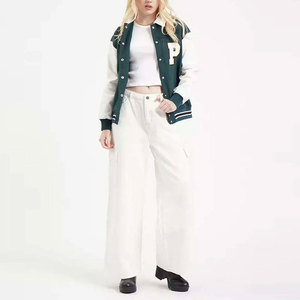 เสื้อแจ็กเก็ต2024ผู้ชายเสื้อกีฬาหรูหราแขนเสื้อหนังขนแกะปักโลโก้ได้ตามต้องการ - Product Image 2