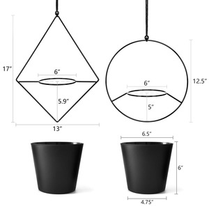 Elegant White Metal <b>Hanging</b> <b>Planter</b> For <b>Indoor</b> Garden Spaces And Balcony Styling With A Fresh Contemporary Appeal From India - Product Image 2