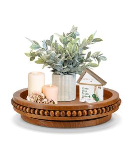 Organisateur de ferme Lazy Susan, support de plateau décoratif, Lazy Susan pour table, organisateur de plateau tournant Lazy Susan avec perles, 360 - Product Image 1