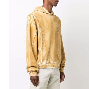 OEM Blank Custom 2025 Oversized Acid Wash Hoodie Fabricante 100% Cotton Hoodie High Quality Yellow Washed 420g Hoodie - Product Image 2