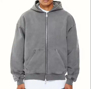 Logo personnalisé Sweats à capuche zippés Design unique avec poche Élégant et confortable Prix de gros Sweats à capuche avec col et capuche - Product Image 4