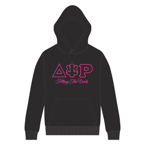 Sweat à capuche en coton poly noir Delta Psi Rho Sorority remplissant les vides Greek Life Apparel Soft Casual Wear hoodies - Product Image 2
