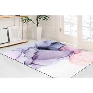 Alfombra con Estampado de Mármol Rosa: Alfombra de Terciopelo de Lujo, Moderna, Personalizada, Suave para Decoración de Interiores - Product Image 1