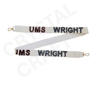 UMS Wright สายกระเป๋าลูกปัดสีขาวทองแบบกำหนดเองสำหรับกระเป๋าเครื่องประดับแฟชั่น - Product Image 1
