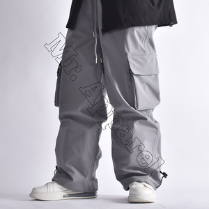 2025 Pantalon de neige imperméable gris technique avec doublure en polaire et poches cargo anti-vent Fermetures à glissière et boucles de ceinture - Product Image 2
