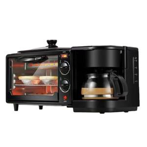 Machine à café et <span class=keywords><strong>petit</strong></span>-<span class=keywords><strong>déjeuner</strong></span> multifonction 3-en-1 pour la maison, four électrique 110V/220V, grille-pain et plancha - Product Image 1