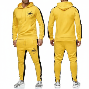 Erni Sports Winter 2-Piece Set Includes Matching <b>Men's</b> <b>Long</b>-Sleeve Pullover <b>Jacket</b>/Hoodie Jogger Pants Fleece Spandex/Cotton - Product Image 2