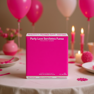 Serviettes de table Party Love fuchsia 33x33cm, sac de 12 pièces - Product Image 3