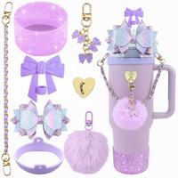 Accessoires pour verres à boire avec paille en silicone MU, poudre scintillante, pour bars