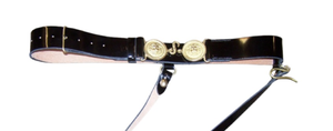 Ceinture avec logo personnalisé Boucles pour hommes 1870 Ceinture épée en cuir verni zouave avec boucles de tête de méduse Ceintures - Product Image 5