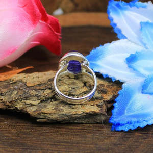 Bague en pierres précieuses tanzanite certifiée IGI 92.5 argent forme marquise coupe ovale platine or jaune placage rhodium réglage de la lunette - Product Image 6
