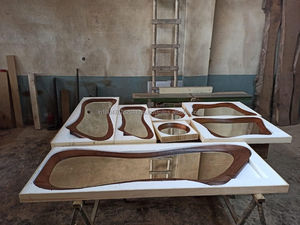 Miroir mural ovale en bois Art Déco fait main KALATRI, écologique, léger, bord poli, décoration élégante pour la maison et l'hôtel - Product Image 2