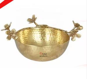 Cuenco para servir comida de acero inoxidable con acabado dorado para restaurante y bar de hotel - Product Image 3