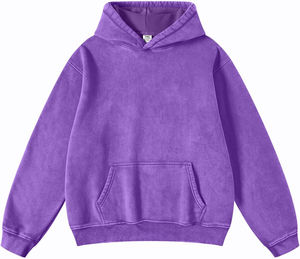 2024 Top qualité violet soleil fondu en détresse sweats à capuche hommes décontracté Vintage lavage à capuche 100% coton lavé à l'acide respirant - Product Image 1