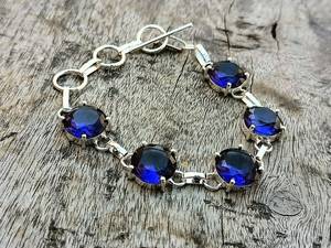 Hermosa Pulsera de Plata Chapada en Plata con Piedra de Topacio Azul, Joyería Única con Piedras Preciosas, Regalo para Mujer, Pulsera Elegante - Product Image 6