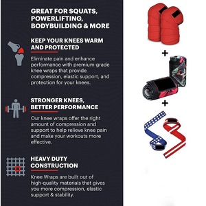 Gym Adjustable Sports <b>Knee</b> Brace <b>Elastic</b> <b>Support</b> <b>Knee</b> Strap Wraps for Weightlifting <b>Knee</b> Wrap - Product Image 3