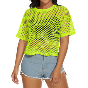 Wholesale Price Latest Hot Styles High Quality <b>Ladies</b> Mash Boxy <b>T</b>-<b>Shirt</b> <b>Ladies</b> Short Sleeve Boxy <b>T</b>-<b>Shirt</b> - Product Image 5