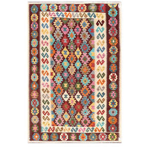 Alfombra Kilim de Maimana, Afganistán, 297 x 201 cm - Product Image 1