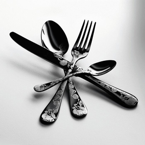 Elegante tenedor, cuchillo y cuchara, estilo de lujo, cubiertos de acero inoxidable, juego de cubiertos, directo de fábrica, India, cubiertos para bodas - Product Image 1