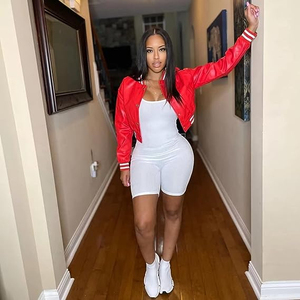 Vestes d'université recadrées pour femmes de qualité supérieure à manches longues Meilleures vestes de baseball pour dames en couleur rose Meilleure mode personnalisée - Product Image 2