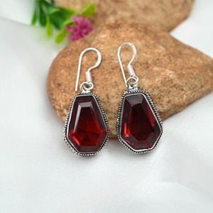 925โกเมนชุบเงินสเตอร์ลิงประดับแบบโบฮีเมียน - Product Image 2