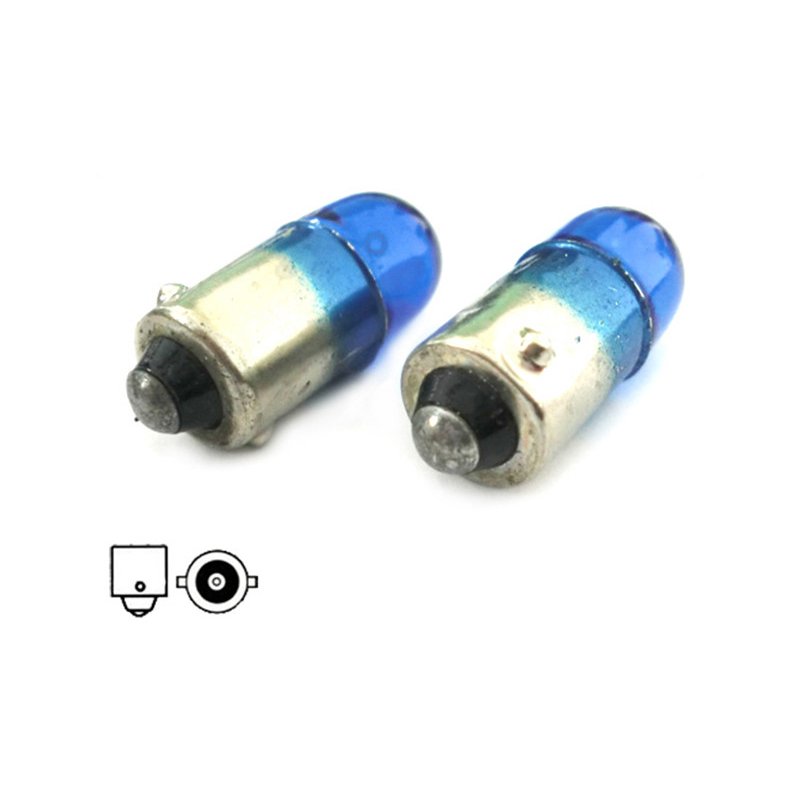 T4 T4W BA9S 12V 4W Halogen Bulb, Straight Socket, Blue, Blister Pack - Cars & Motorcycles / Lights & Bulbs