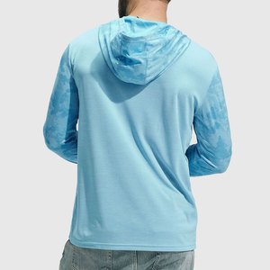 <b>Men</b> Long Sleeve UV Sun Protection Outdoor Hooded Shirt Hiking Athletic Active Hoodie with Thumb Holes - Product Image 2