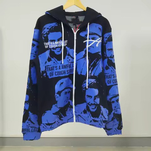 Sweat à capuche en molleton de coton/polyester pour homme, imprimé logo automne, impression numérique, finition teinte unie pour sublimation - Product Image 2