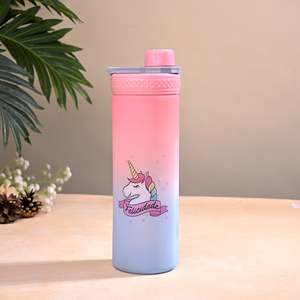 Botella de Agua de Plástico PP Pastel Dream con Cuerda, Tapa Rosada con Bisagras, Accesorio Personalizado para Camping - Product Image 2
