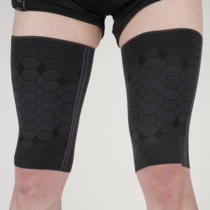 Manchon de compression réglable pour <span class=keywords><strong>cuisse</strong></span> avec sangles, enveloppe de soutien des jambes en nylon tricoté pour le sport, la récupération musculaire, OEM disponible - Product Image 2