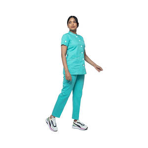 Uniformes médicos de enfermera de corte moderno hechos a medida para mujer, tela de algodón suave de ajuste cómodo para clínicas y hospitales - Product Image 1