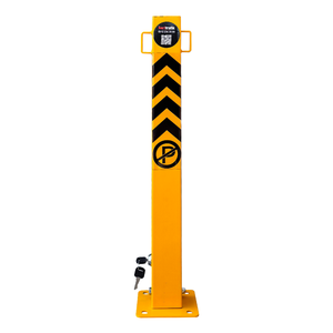 Barrera de Estacionamiento Plegable de Acero de 60 cm, Poste de Estacionamiento con Cerradura para Estacionamiento de Autos, Equipo de Estacionamiento para Garajes - Product Image 1
