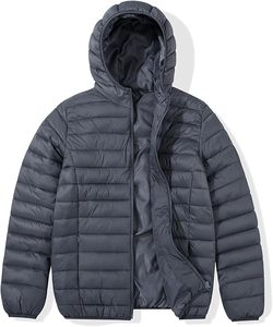 Custom Nylon Polyester Zip up Warm <b>Hoodie</b> Outerwear Lightweight Padded <b>Quilted</b> Puffer Bubble Winter Puffer Jacket Men's Coat - Product Image 2