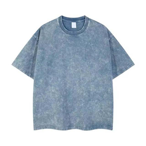 Heavy Weight Cotton Boxy T Shirt Hip Hop Washed T Shirt Custom Printing Acid Washed Mens T Shirt Accept OEM - Product Image 5