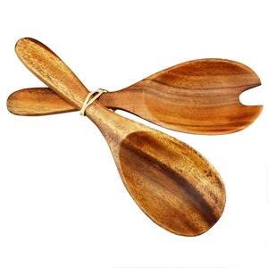 Ensemble de cuillères en bois d'acacia Fourchette en bois d'acacia et salade Tossand Mix SERVEUR À SALADE EN BOIS SET DE 2 KETCHENWAR UNIQUE FAIT À LA MAIN - Product Image 3