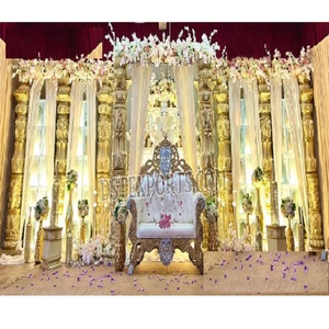 Big Bash Décor de scène de mariage indien du sud Grand Manavarai Kalyana Mandapam Unique Sri Lanka Poruwa Cérémonie de mariage Mandap - Product Image 1